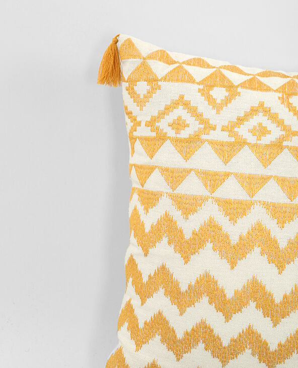 Housse de coussin tissée jaune ocre - Pimkie