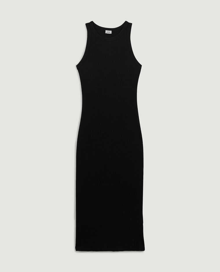 Robe débardeur maille côtelée noir - Pimkie