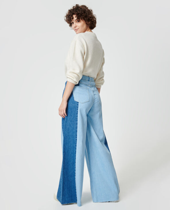 Jean wide bicolore bleu clair - Pimkie