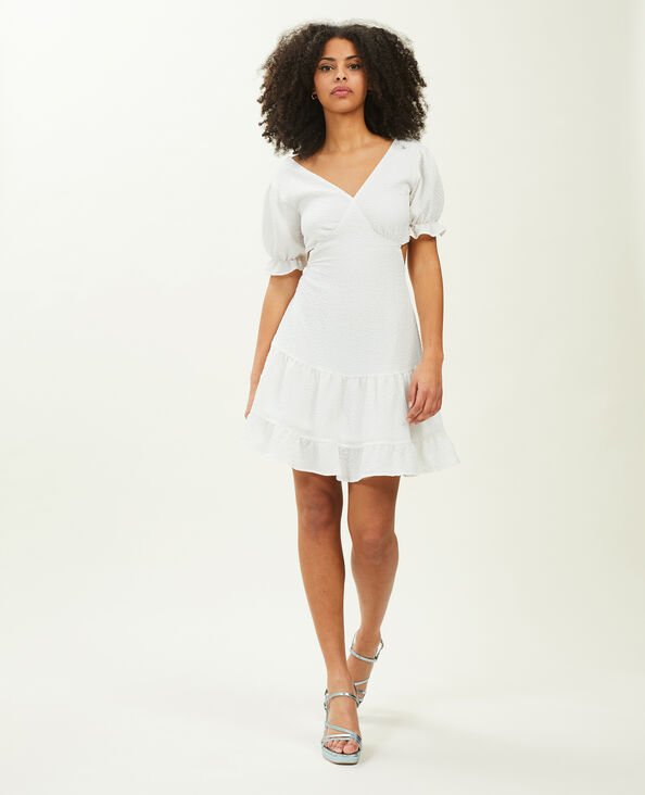 Robe volantée dos-nu blanc - Pimkie
