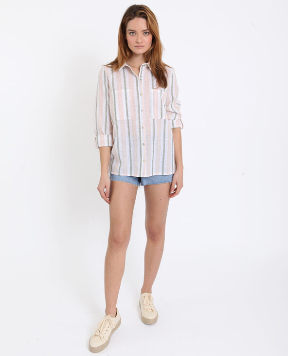 Chemise à rayures vert kaki - Pimkie