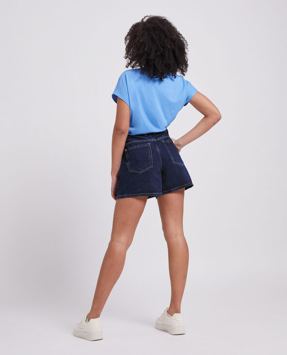 Short en jean taille haute bleu marine - Pimkie
