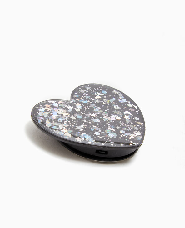 Popgrip cœur pour téléphone noir - Pimkie