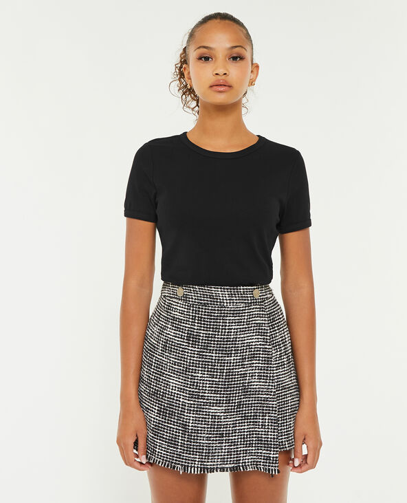 T-shirt col rond noir - Pimkie