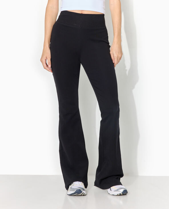 Pantalon flare en maille extensible noir - Pimkie