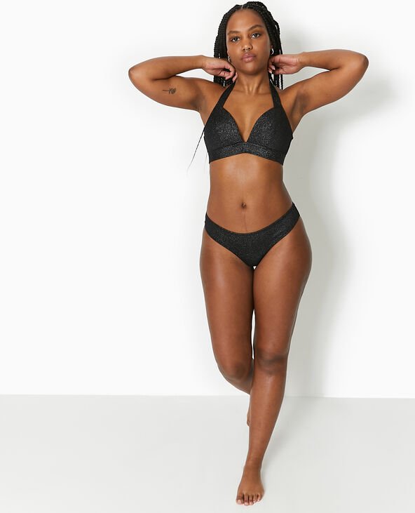 Bas de maillot de bain culotte avec lurex noir - Pimkie