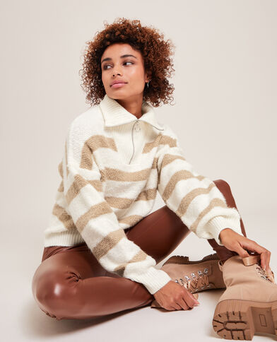 Pull col camionneur blanc - Pimkie