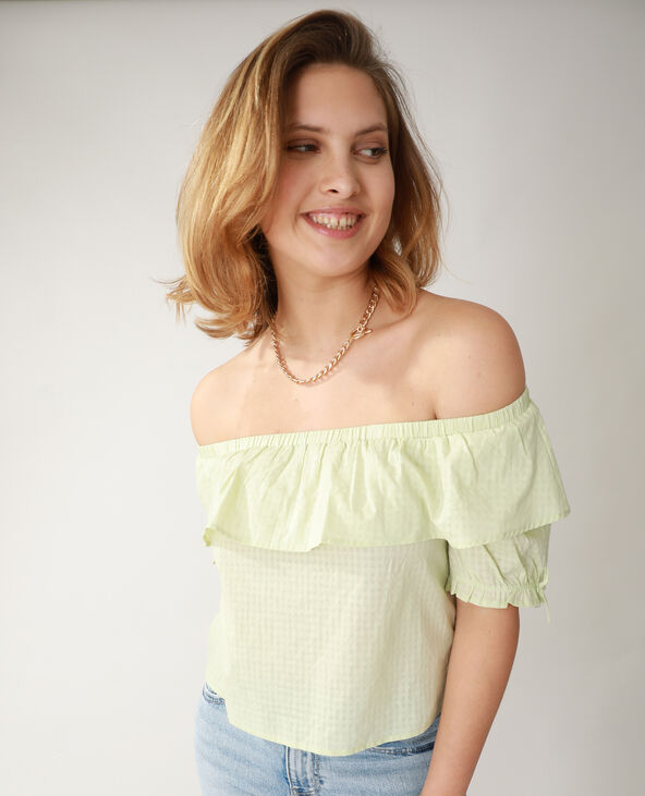 Top Vichy vert clair - Pimkie