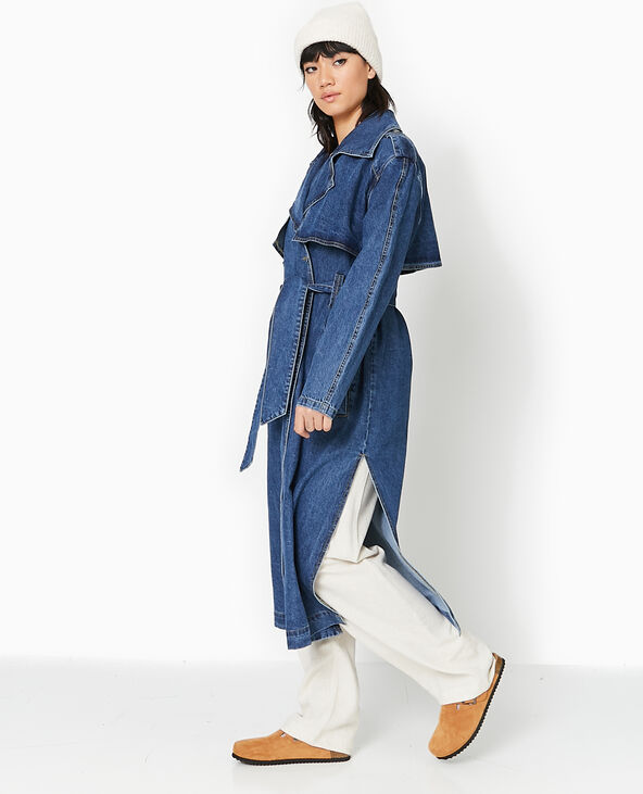 Trench long en jean bleu - Pimkie