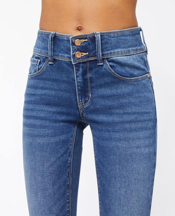 Jean skinny push-up avec double bouton bleu - Pimkie
