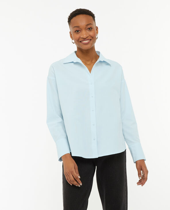 Chemise oversize col ouvert bleu clair - Pimkie