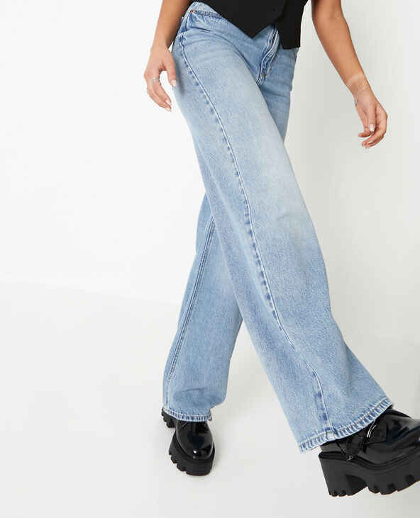 Jean wide taille haute bleu - Pimkie