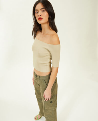 Top encolure Bardot sable - Pimkie
