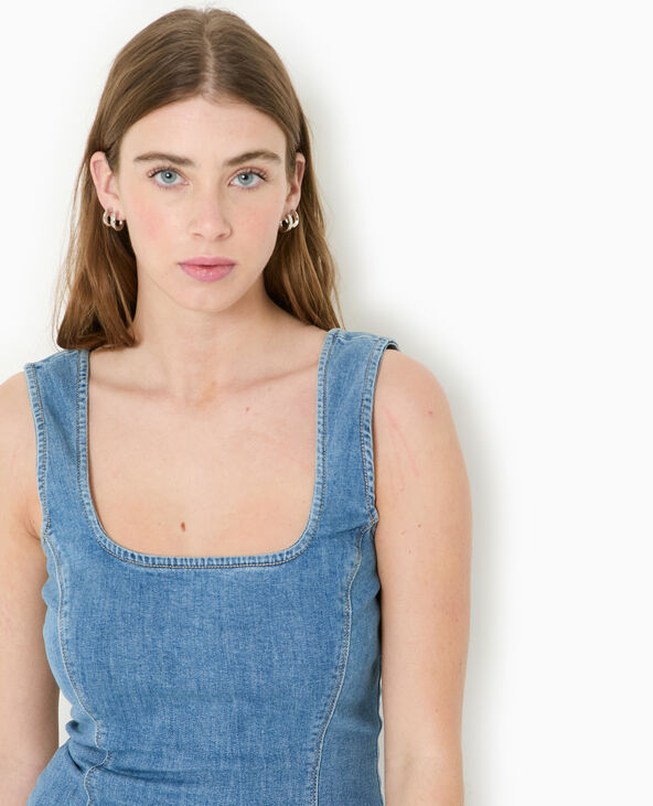 Robe moulante en jean stretch bleu - Pimkie