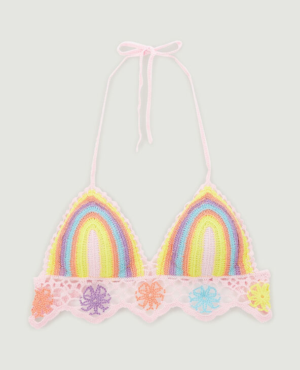 Haut de maillot de bain crochet rose - Pimkie