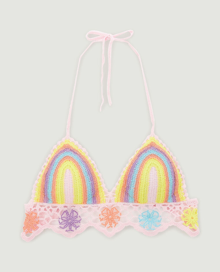 Haut de maillot de bain crochet rose - Pimkie
