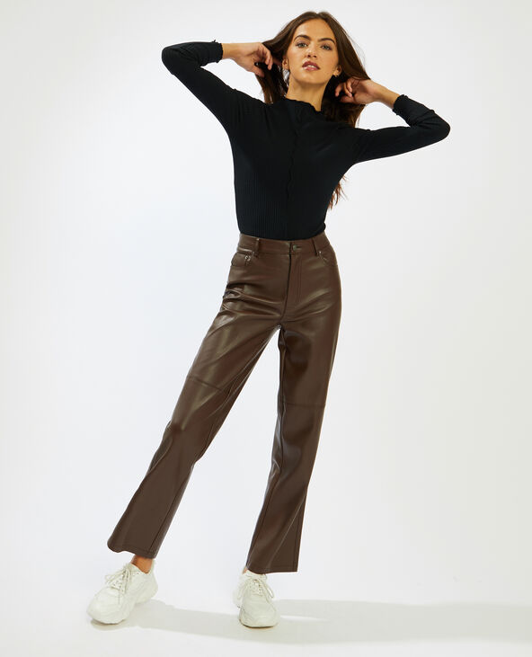 Pantalon simili cuir droit sale