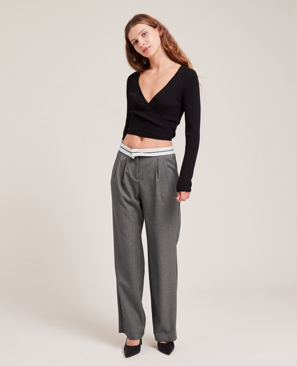 Pantalon droit avec ceinture retourn e