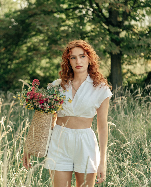 Short taille élastiquée blanc - Pimkie