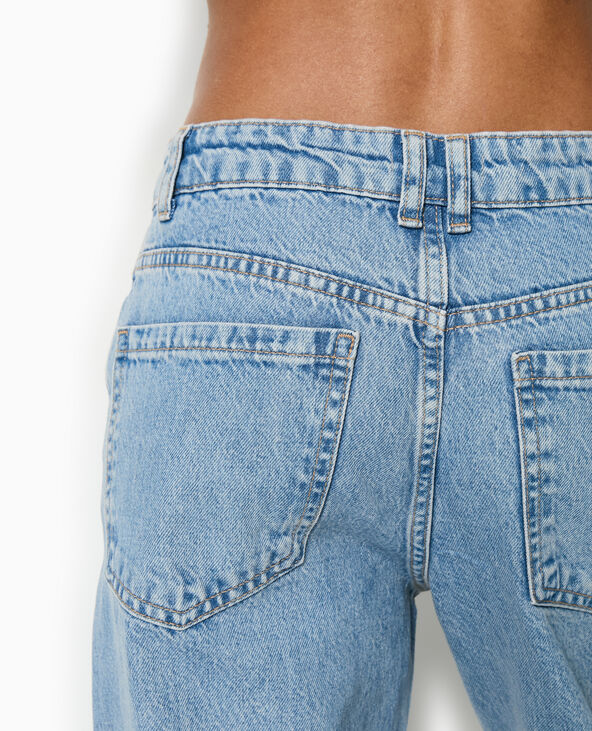 Jean droit avec clous effet strass bleu - Pimkie