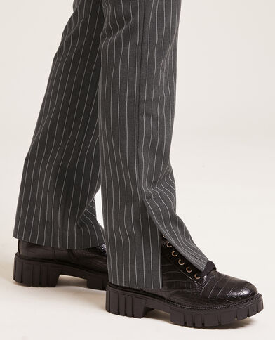 Pantalon slim avec fentes gris foncé - Pimkie