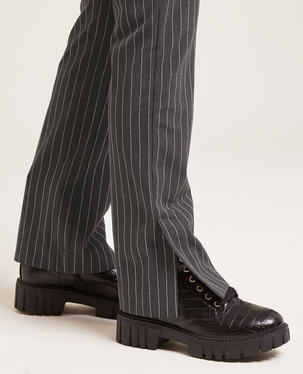 Pantalon slim avec fentes gris foncé - Pimkie