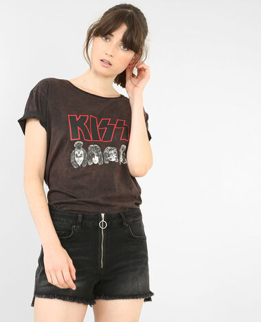 T-shirt Kiss gris foncé - Pimkie
