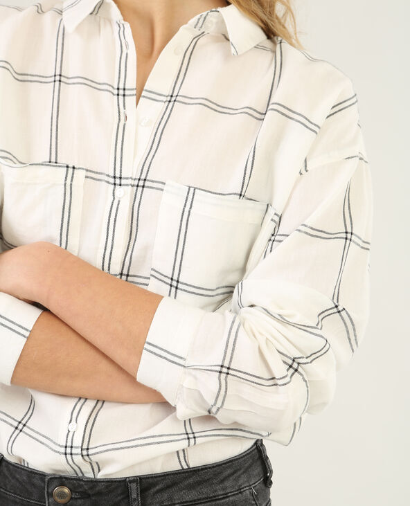 Chemise à carreaux blanc - Pimkie