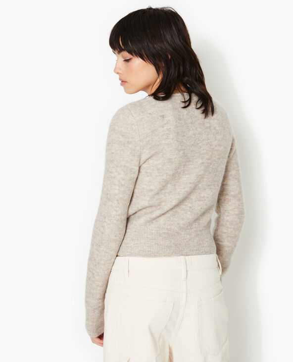 Pull en maille encolure carrée beige - Pimkie