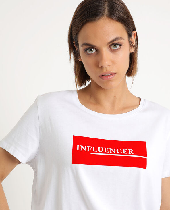 T-shirt INFLUENCER blanc - Pimkie