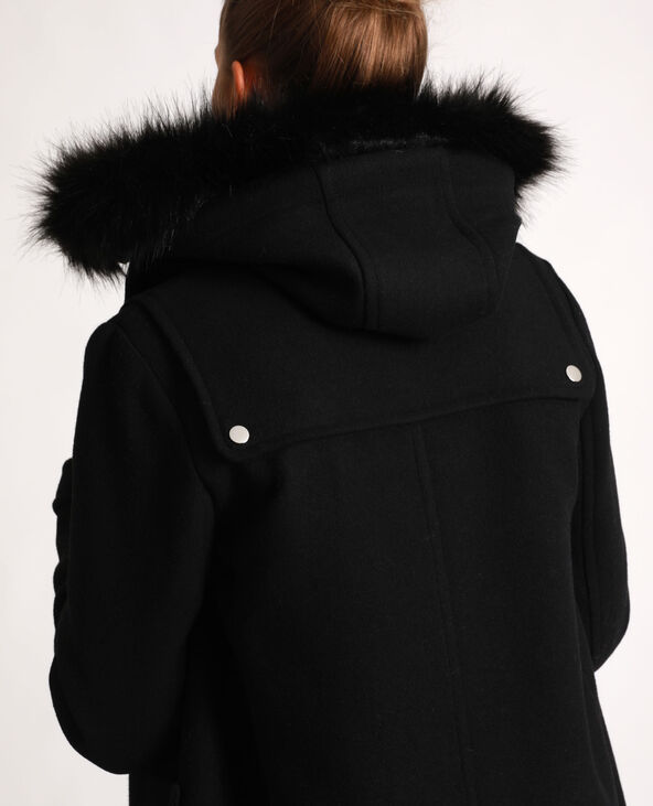 Manteau à capuche noir - Pimkie