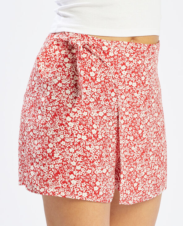 Short jupe à nouer rouge - Pimkie