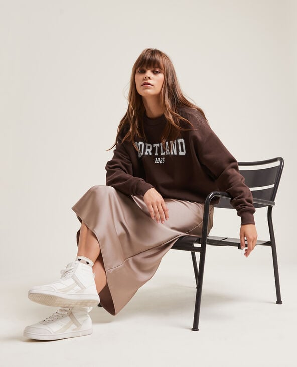 Sweat col rond marron - Pimkie