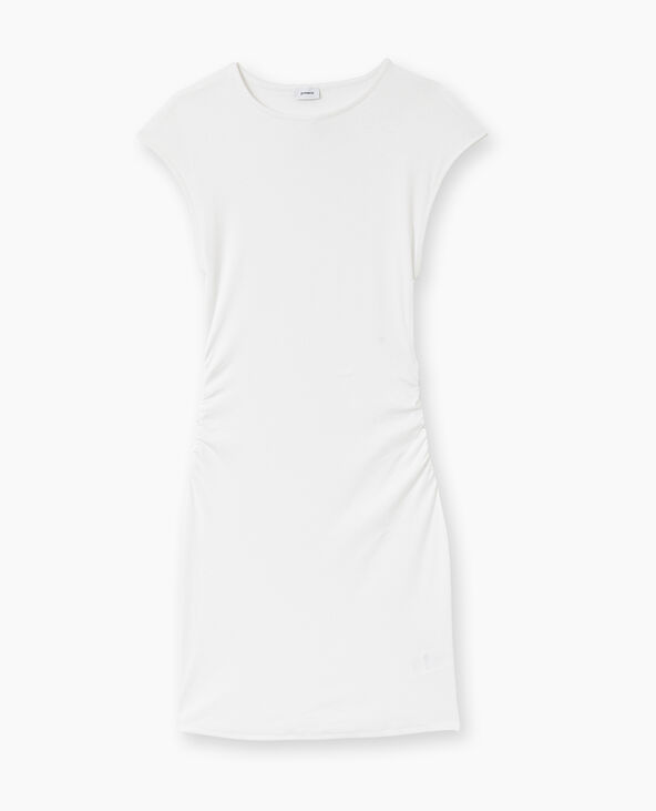 Robe courte sans manches avec fronces côtés blanc - Pimkie