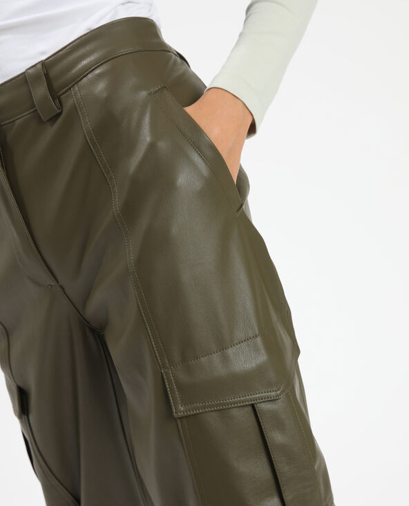 Pantalon cargo femme cuir shop