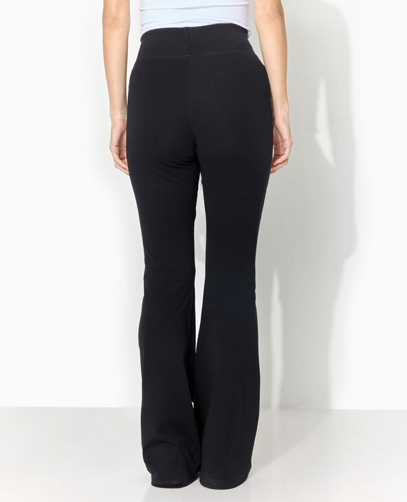 Pantalon flare en maille extensible noir - Pimkie