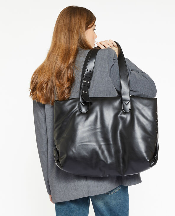 Grand sac cabas effet matelassé noir - Pimkie