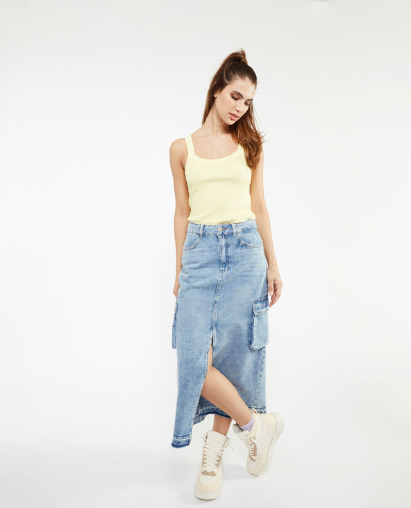 Jupe en jean shop ouverte devant