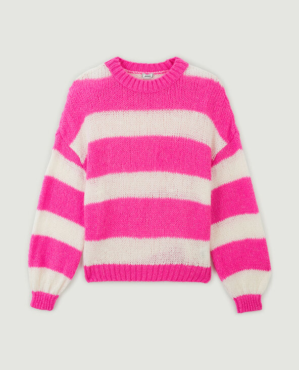 Pull col rond rose fuchsia - Pimkie