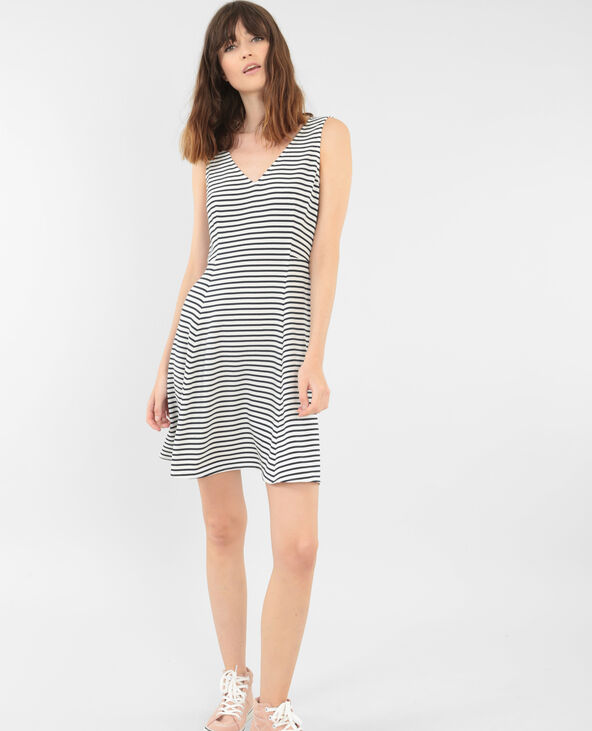 Robe patineuse rayée blanc - Pimkie