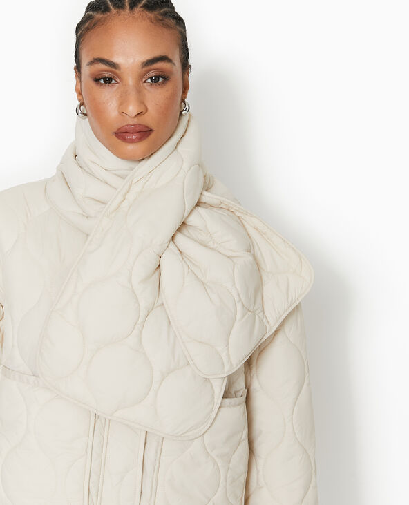 Veste matelassée + écharpe assortie beige - Pimkie