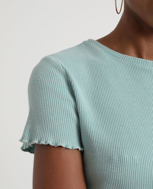 T-shirt texturé vert de gris - Pimkie