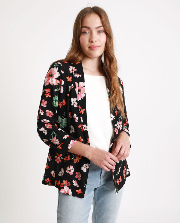 Veste à fleurs noir - Pimkie