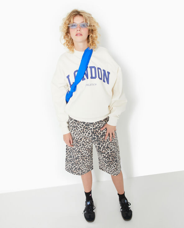 Sweat oversize avec print LONDON blanc - Pimkie