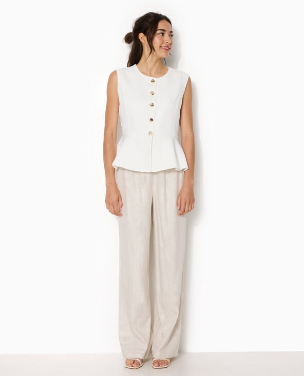 Veste sans manches peplum avec boutons fantaisie blanc - Pimkie
