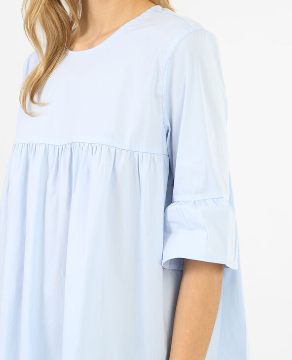 Blouse popeline évasée bleu clair - Pimkie