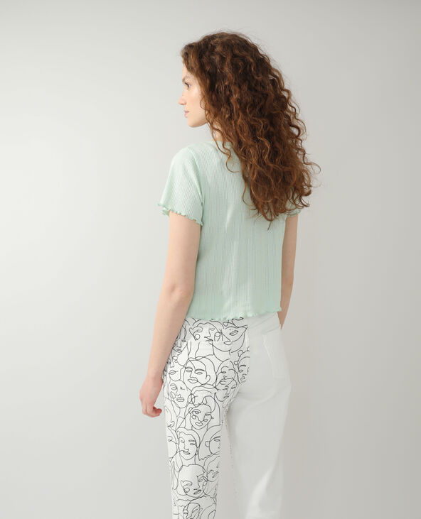 Gilet ajouré vert de gris - Pimkie