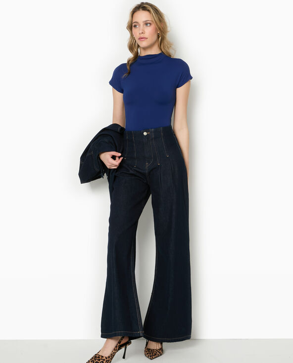 Body manches courtes col montant bleu marine - Pimkie