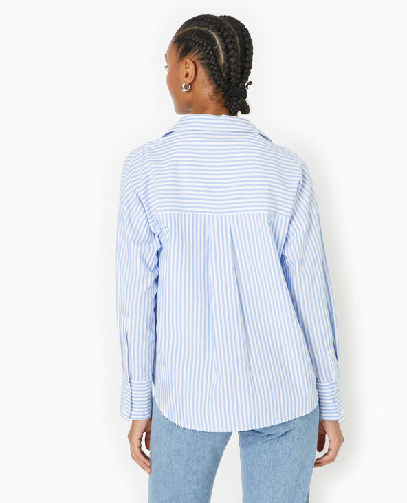 Chemise oversize rayée col ouvert bleu - Pimkie