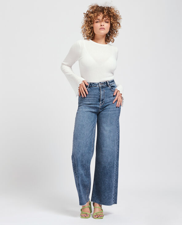 Jean large effet délavé bleu - Pimkie